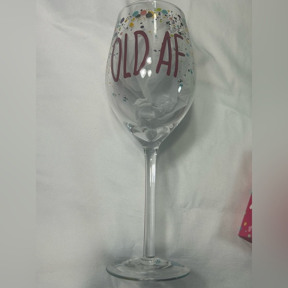 "Old AF" Fun Novelty Wine Glass with Gift Box - Picture 3 of 11